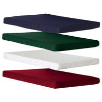 All Things Cedar 7-Piece Rectangle Stacking Chair Set & Blue/Green/Red/White Cushion