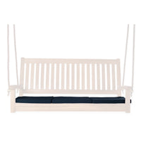 All Things Cedar Teak Swing In Blue/Green/Red/White Cushions