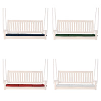 All Things Cedar Teak Swing In Blue/Green/Red/White Cushions