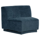 Sunpan Jaclyn Modular Armless Chair in Danny Dusty Blue / Egypt Light Grey-Danny Medium Grey