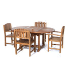 All Things Cedar 5-Piece Oval Dining Chair Set & White/Blue/Green/Red Cushion