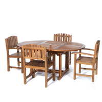All Things Cedar 5-Piece Oval Dining Chair Set & White/Blue/Green/Red Cushion