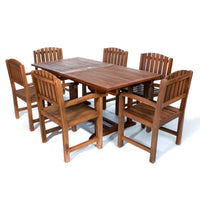 All Things Cedar 7-Piece Rectangle Dining Chair Set & Blue/Green/Red/White Cushion