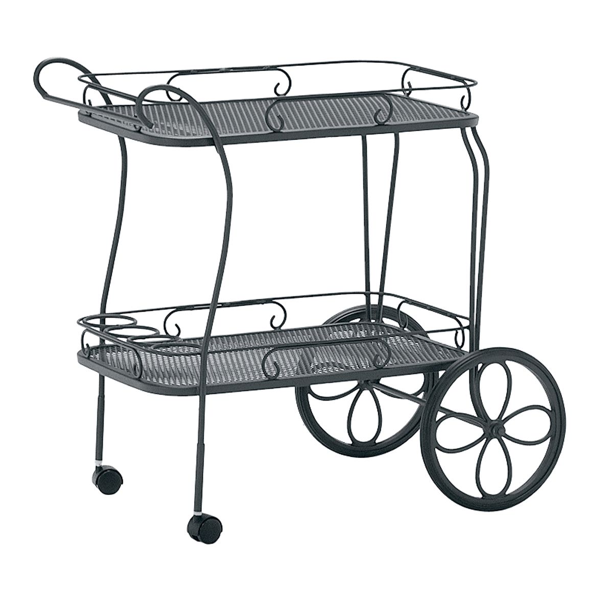 Woodard Et Cetera Tea Cart With Mesh Top And Removable Serving Tray