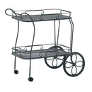 Woodard Et Cetera Tea Cart With Mesh Top And Removable Serving Tray