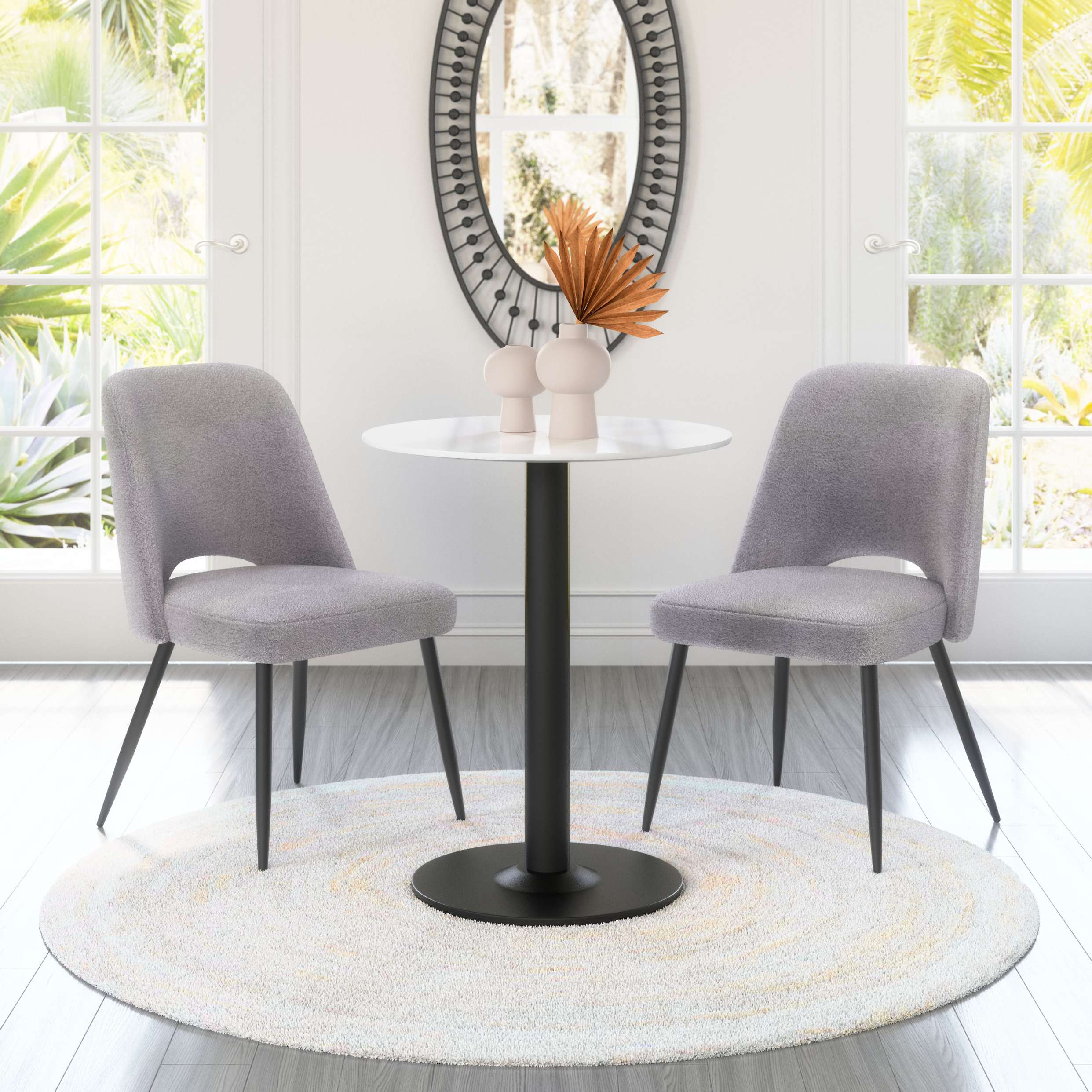 Zuo Modern Teddy Dining Chair in Ivory/Gray