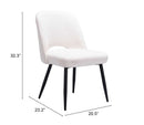 Zuo Modern Teddy Dining Chair in Ivory/Gray