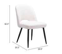 Zuo Modern Teddy Dining Chair in Ivory/Gray