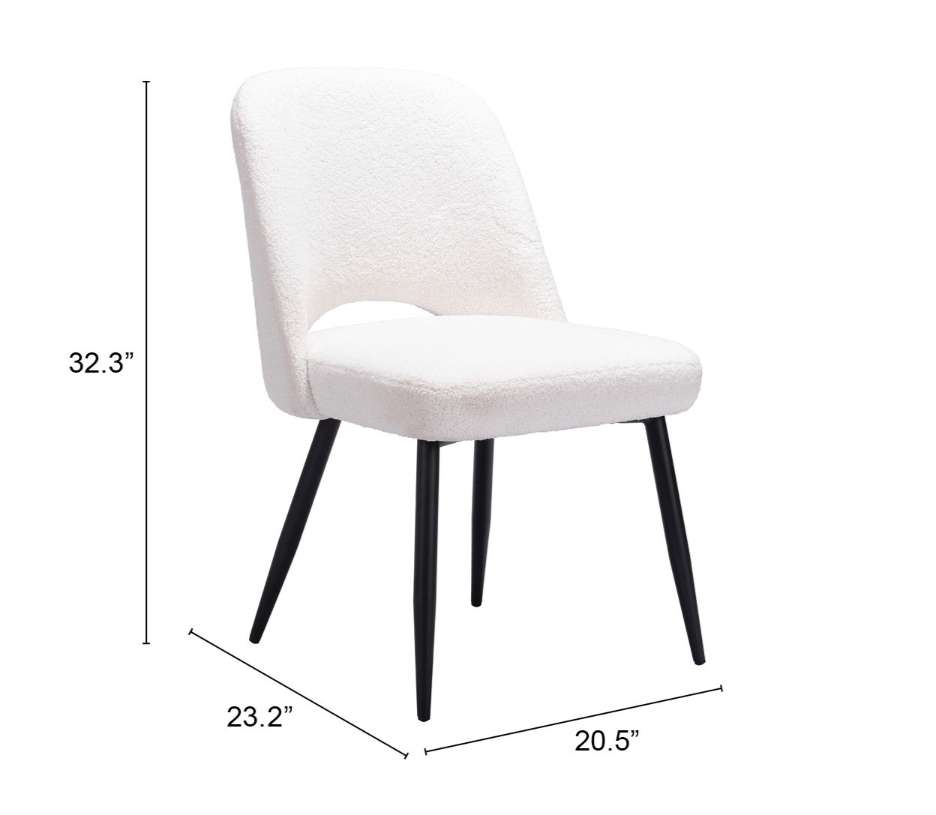 Zuo Modern Teddy Dining Chair in Ivory/Gray