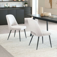 Zuo Modern Teddy Dining Chair in Ivory/Gray