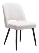 Zuo Modern Teddy Dining Chair in Ivory/Gray