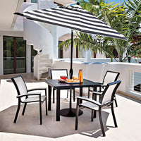 Telescope Casual Bazza Marine Grade Polymer/Aluminum Sling Dining Height Stacking Cafe Chair
