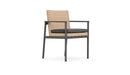 Azzurro Living Terra Dining Chair With Matte Charcoal Aluminum Frame and Natural All-Weather Wicker