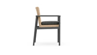 Azzurro Living Terra Dining Chair With Matte Charcoal Aluminum Frame and Natural All-Weather Wicker