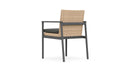 Azzurro Living Terra Dining Chair With Matte Charcoal Aluminum Frame and Natural All-Weather Wicker