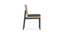 Azzurro Living Terra Armless Dining Chair With Matte Charcoal Aluminum Frame and Natural All-Weather Wicker