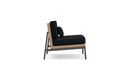 Azzurro Living Terra Club Chair In Matte Charcoal Aluminum And Natural All-Weather Wicker With Midnight Cushion