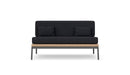 Azzurro Living Terra 2 Seat Sofa With Matte Charcoal Aluminum And Natural All-Weather Wicker With Midnight Cushion