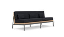Azzurro Living Terra 3 Seat Sofa With Matte Charcoal Aluminum And Natural All-Weather Wicker With Midnight Cushion