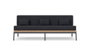 Azzurro Living Terra 3 Seat Sofa With Matte Charcoal Aluminum And Natural All-Weather Wicker With Midnight Cushion