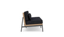Azzurro Living Terra 3 Seat Sofa With Matte Charcoal Aluminum And Natural All-Weather Wicker With Midnight Cushion
