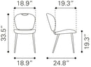Zuo Modern Terrence Dining Chair (Set of 2) in Vintage Brown/Gray