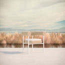 Azzurro Living Texoma Dining Chair With Natural Aluminum Frame And Almond All-Weather Wicker