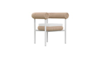 Azzurro Living Texoma Dining Chair With Natural Aluminum Frame And Almond All-Weather Wicker