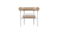 Azzurro Living Texoma Dining Chair With Natural Aluminum Frame And Almond All-Weather Wicker