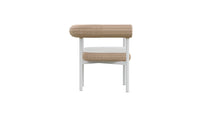 Azzurro Living Texoma Dining Chair With Natural Aluminum Frame And Almond All-Weather Wicker