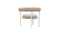 Azzurro Living Texoma Dining Chair With Natural Aluminum Frame And Almond All-Weather Wicker