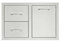 TrueFlame 33" 2-Drawer And Access Door Combo Masonry Frame Return