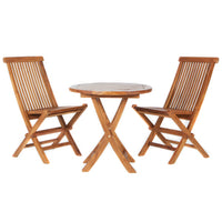 All Things Cedar 3 Piece Teak Bistro Set Table and Chairs