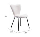 Zuo Modern Thibideaux Dining Chair (Set of 2) in Ivory/Light Gray