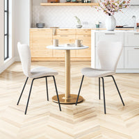 Zuo Modern Thibideaux Dining Chair (Set of 2) in Ivory/Light Gray