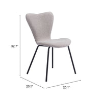 Zuo Modern Thibideaux Dining Chair (Set of 2) in Ivory/Light Gray