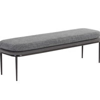Sunpan Koffi Bench Dark Bronze-Chacha Cream Meg Taupe / Gun Rey-Chacha Grey Antonio Charcoal