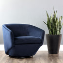 Sunpan Treviso Swivel Lounge Chair in Antonio Charcoal/Bravo Cream/Metropolis Blue