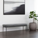 Sunpan Koffi Bench Dark Bronze-Chacha Cream Meg Taupe / Gun Rey-Chacha Grey Antonio Charcoal