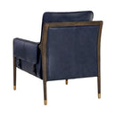 Sunpan Mauti Lounge Chair Dark Brown - Cortina Black Leather / Cortina Ink Leather