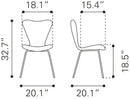 Zuo Modern Tollo Dining Chair in Brown