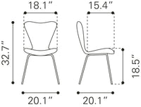 Zuo Modern Tollo Dining Chair in Brown