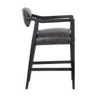 Sunpan Keagan Counter Stool in Brentwood Charcoal / Saloon Light Grey