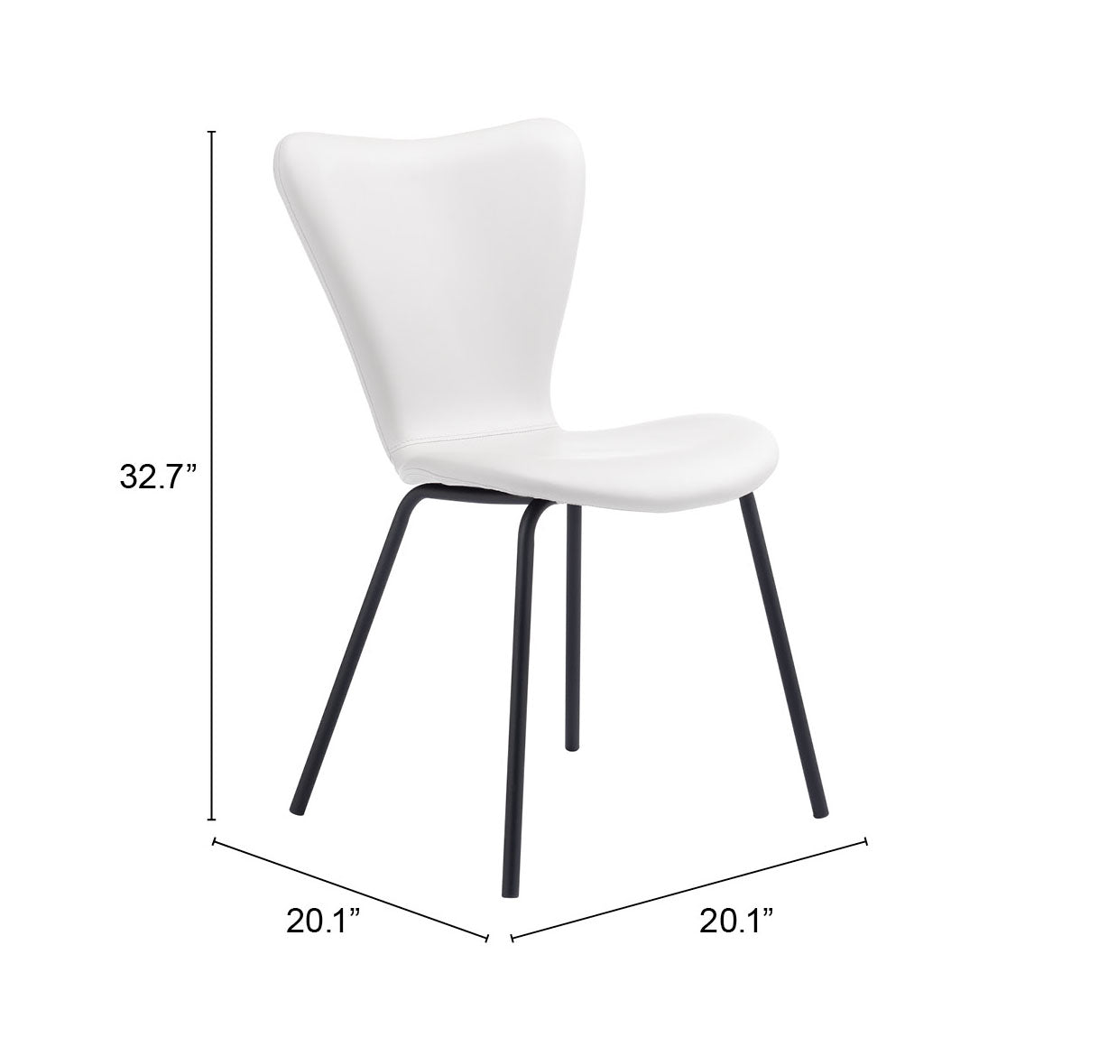 Zuo Modern Torlo Dining Chair in White/Black