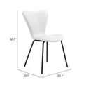 Zuo Modern Torlo Dining Chair in White/Black