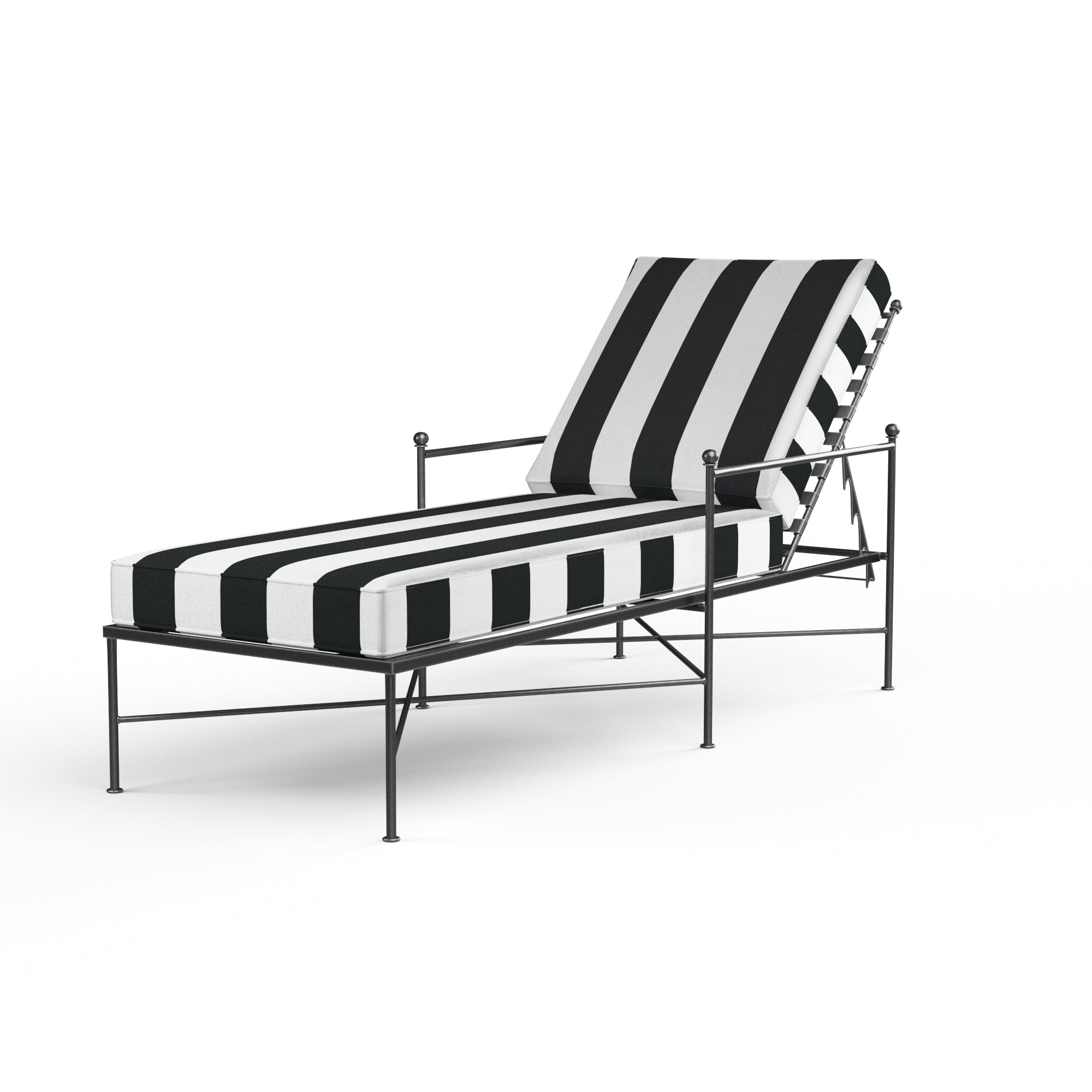 Sunset West Provence Wrought Iron Chaise Lounge with Cushion