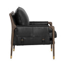 Sunpan Mauti Lounge Chair Dark Brown - Cortina Black Leather / Cortina Ink Leather