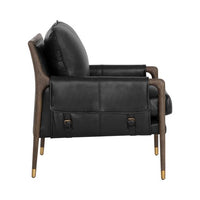 Sunpan Mauti Lounge Chair Dark Brown - Cortina Black Leather / Cortina Ink Leather