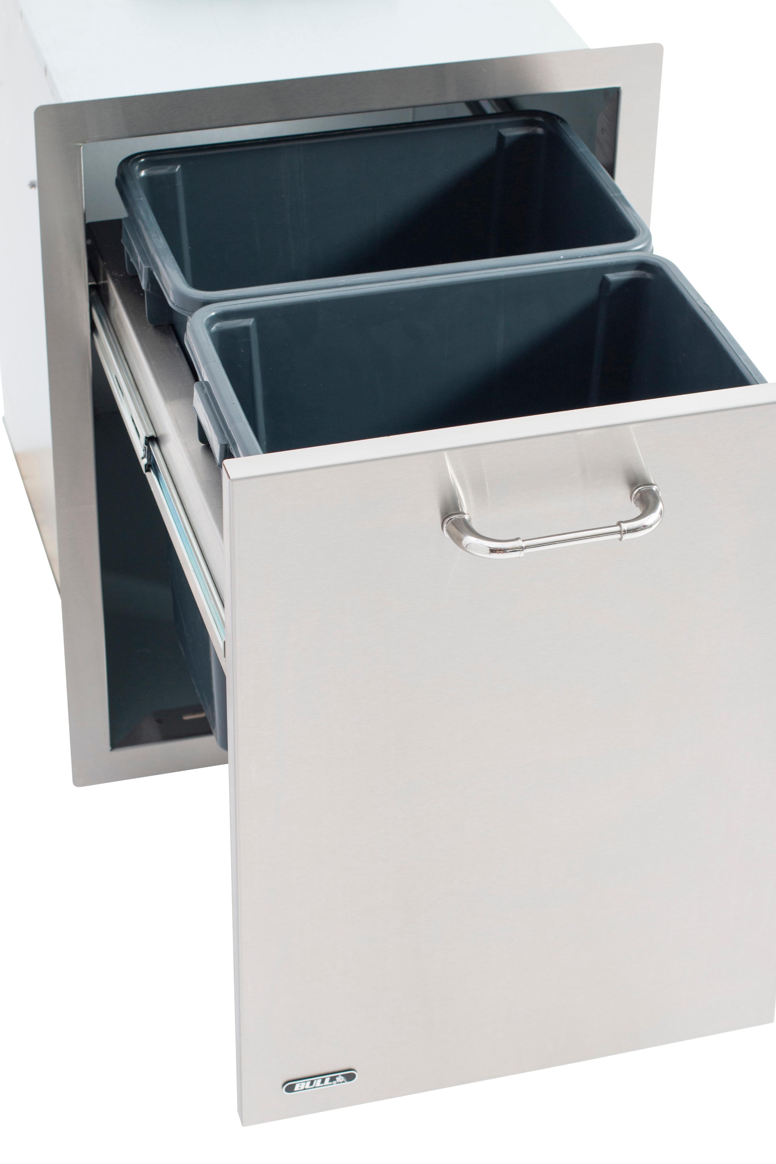 Bull BBQ Slim 10 Gallon Trash Drawer With Trash Can