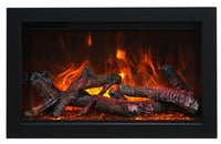 AmantiiTraditional Smart Electric 26" Indoor / Outdoor WiFi Enabled Insert, Featuring a MultiFunction Remote Control , Multi Speed Flame Motor and a 10 piece Birch Log Set